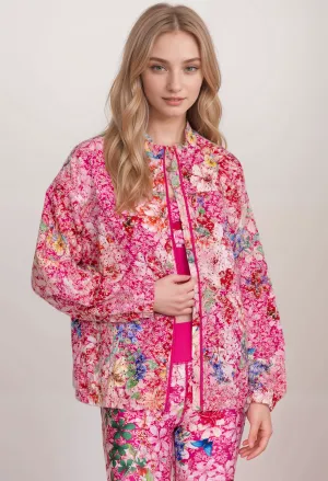 Johnny Was Pink Bee Active Eyelet Sporty Zip Jacket A8124
