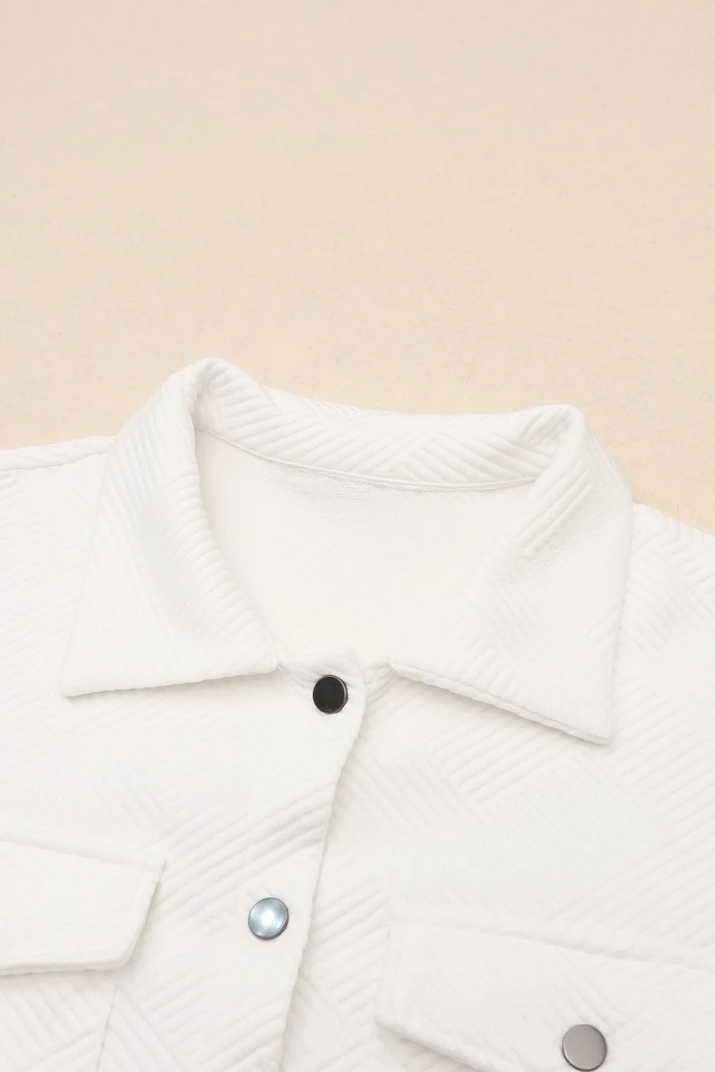KaleaBoutique Solid Textured Flap Pocket Buttoned Shacket