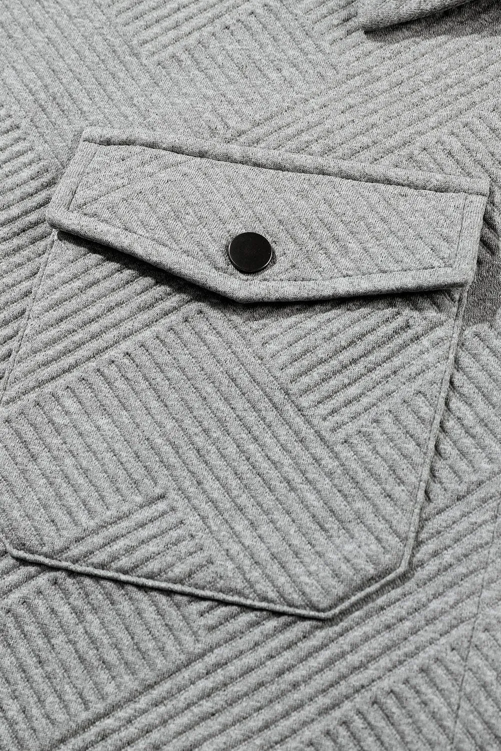 KaleaBoutique Solid Textured Flap Pocket Buttoned Shacket
