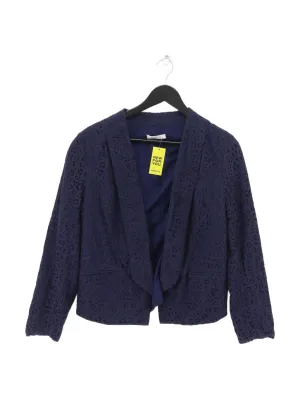 Kaliko Women's Blazer UK 14 Blue Cotton with Nylon