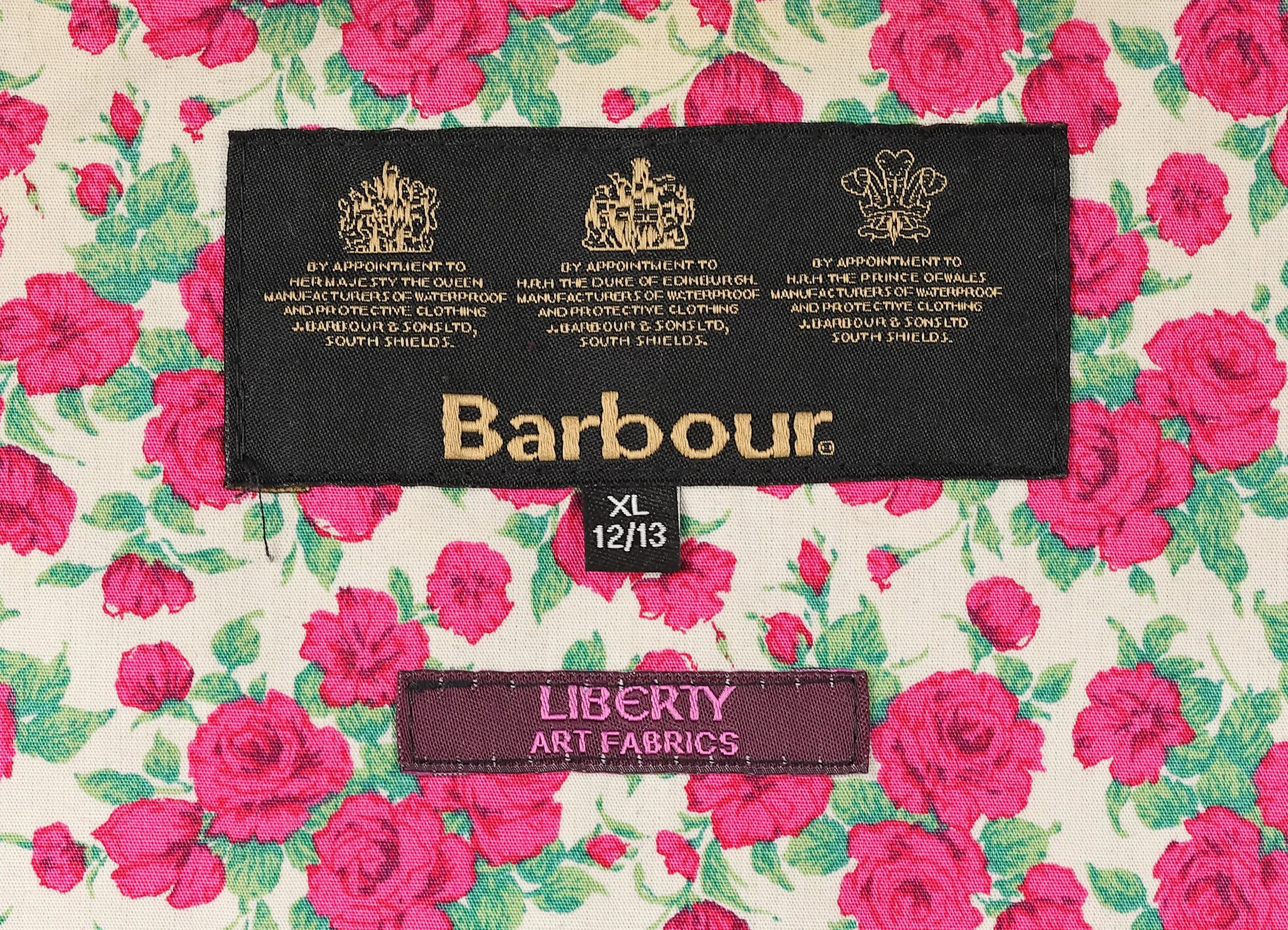 Kids Barbour Liberty Print Rose Utility Wax Jacket - Purple - Kids XL