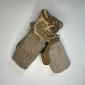 Kids Mittens S/M - Beige & Paisley - 270
