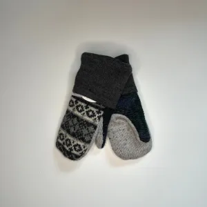 Kids Mittens S/M - Black & Grey - 289