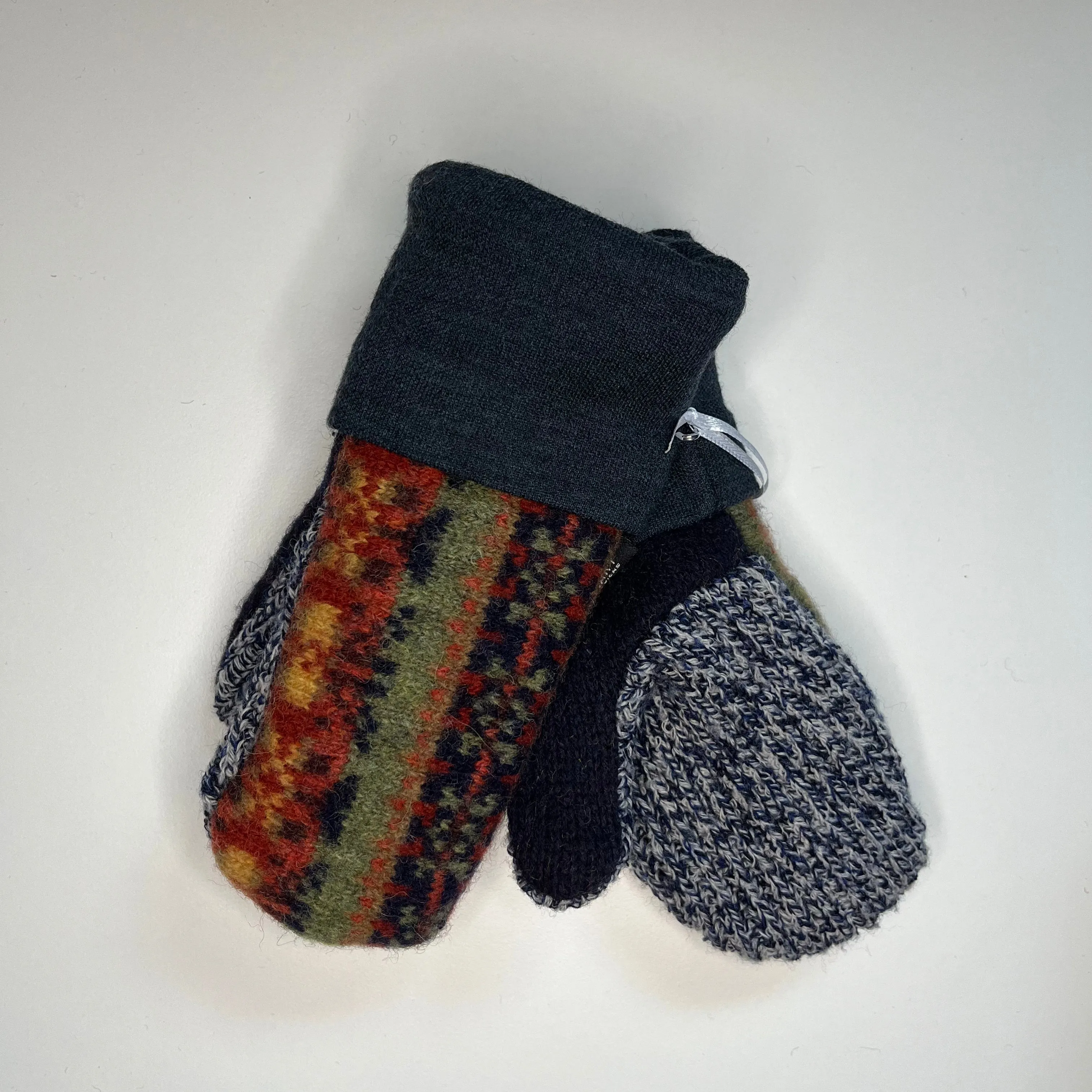 Kids Mittens S/M - Blue & Pattern - 268