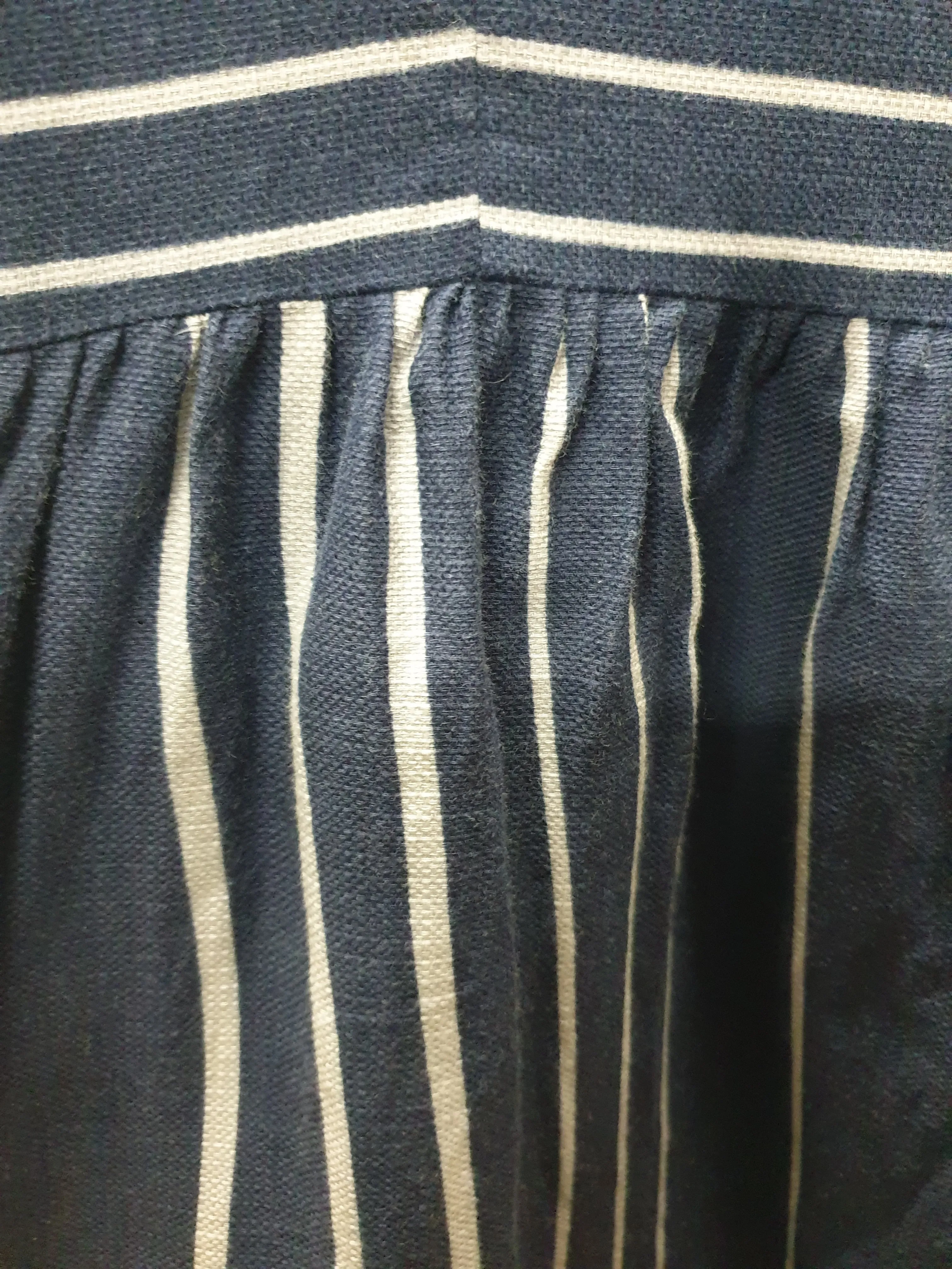 Kindling navy striped 100% cotton dress with red trim size 8