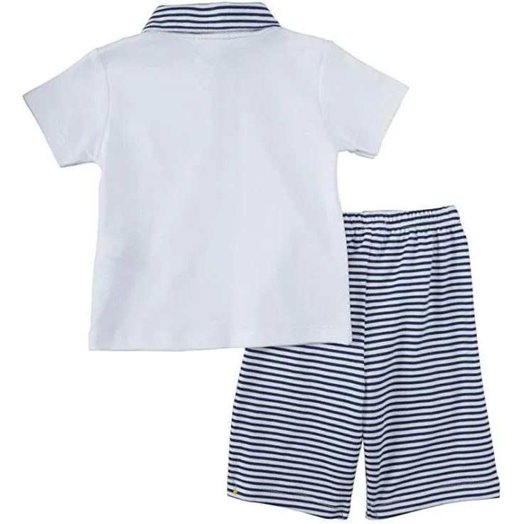 Kissy Kissy Bermuda Short Set - Topsail Blue Stripe