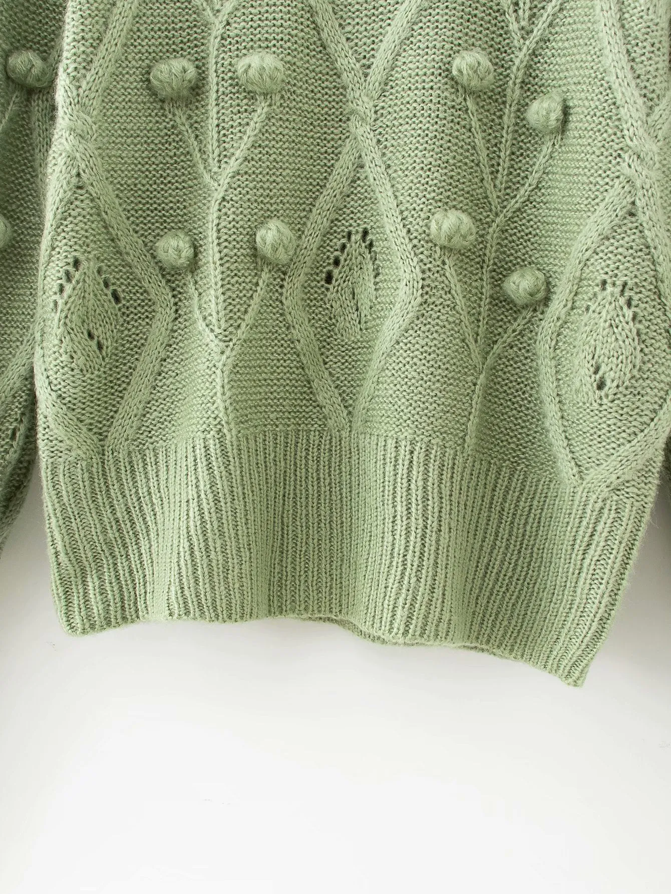 Lantern Sleeve Splicing Lingge Stand-up Collar Sweater