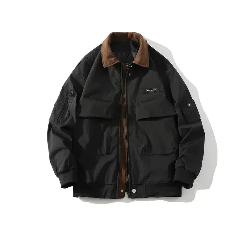 Large Pocket Workwear Lapel Jacket