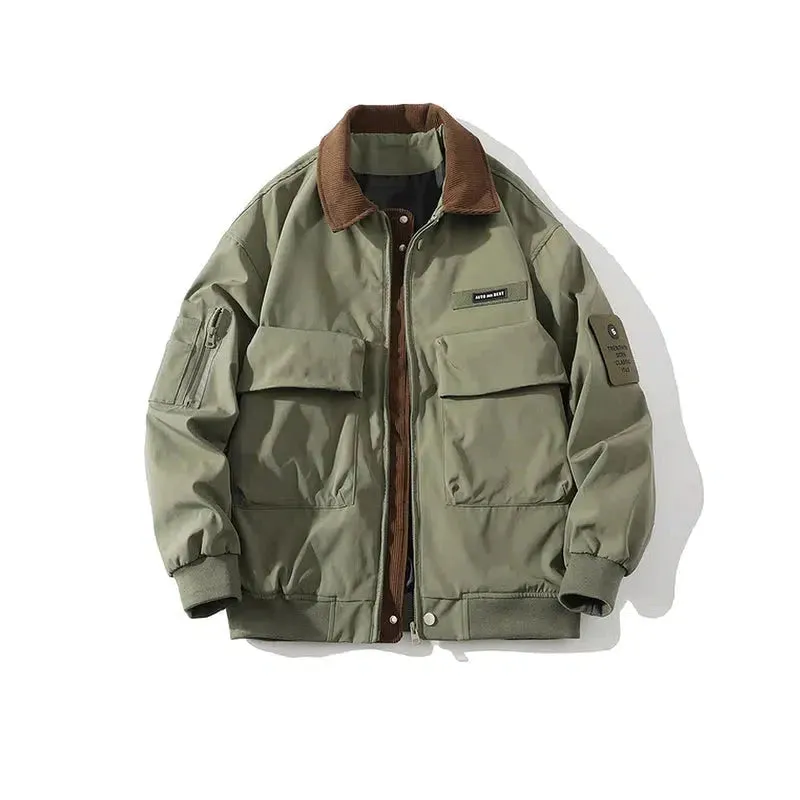 Large Pocket Workwear Lapel Jacket