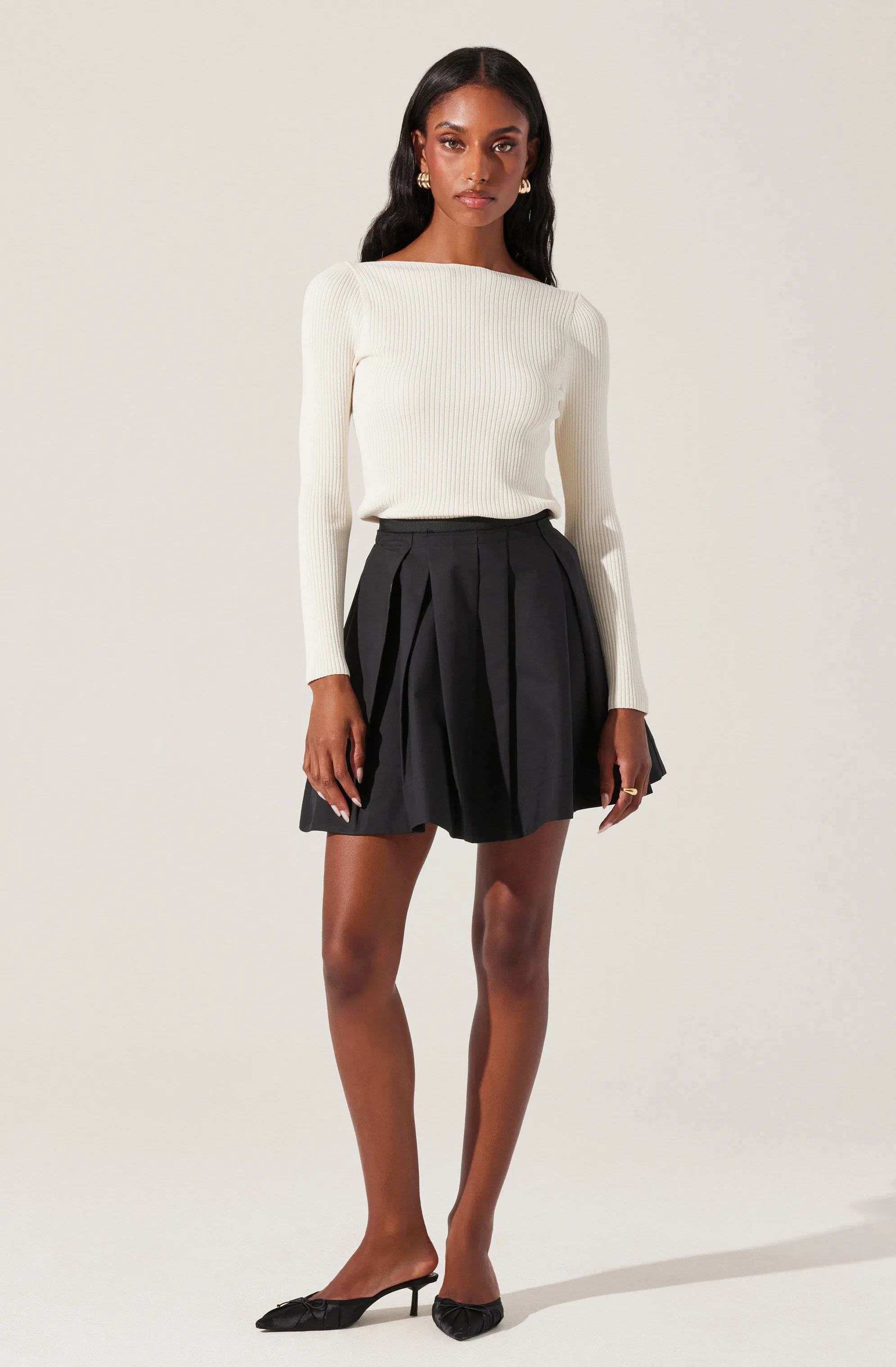 Lauryn Contrast Bow Back Sweater