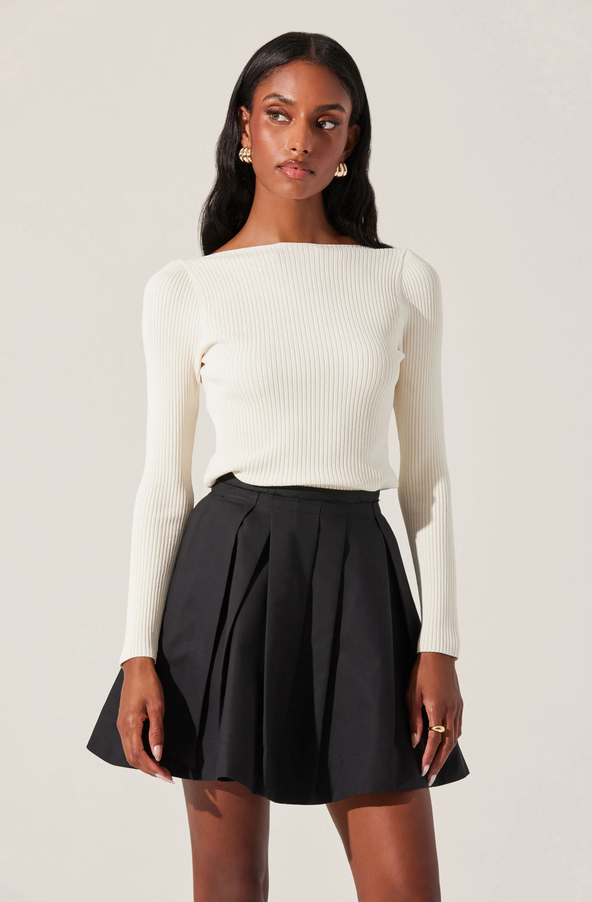 Lauryn Contrast Bow Back Sweater