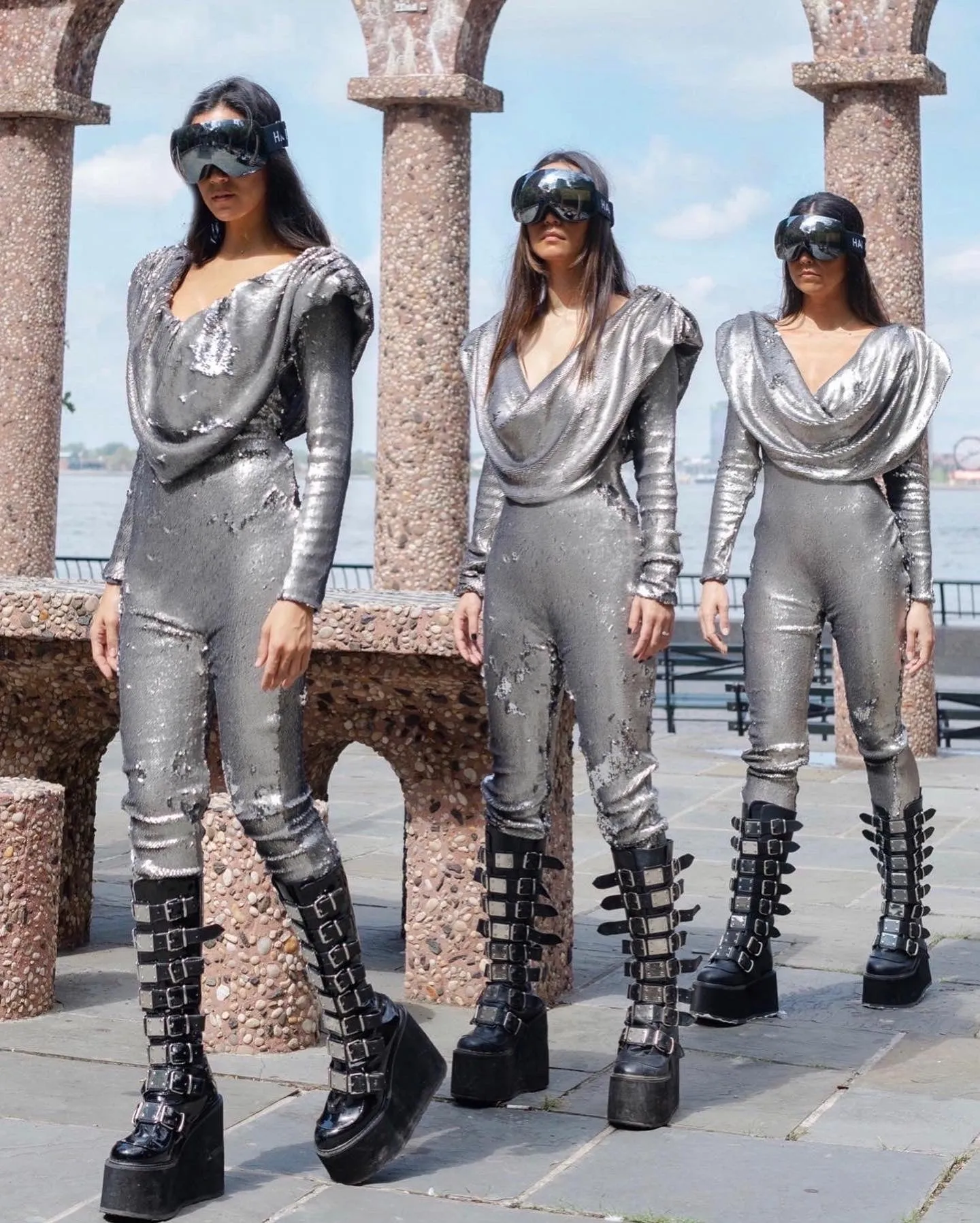 Lemuria 007 Sequined Silver Catsuit by Dani Watanabe