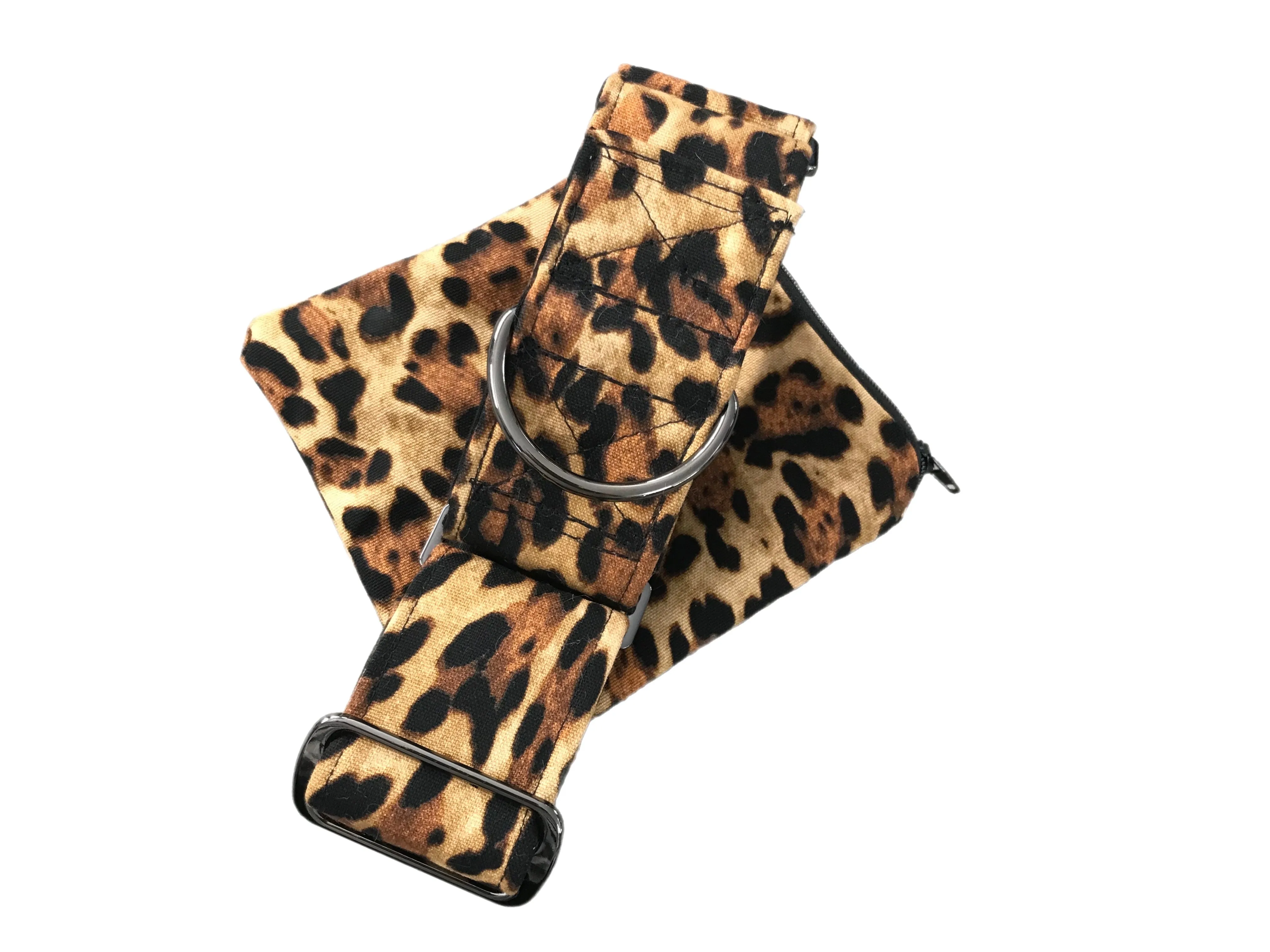 Leopard print Greyhound Martingale collar cotton covered 50mm width sturdy cotton