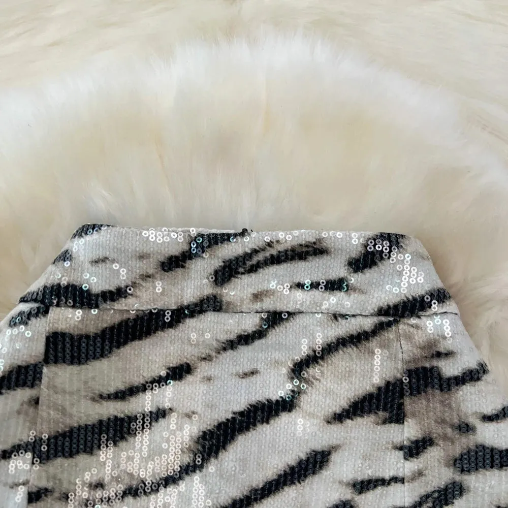 Leopard Print PU Leather Skirt