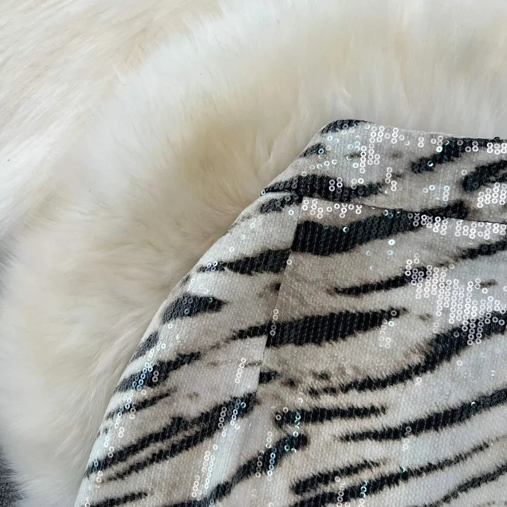 Leopard Print PU Leather Skirt