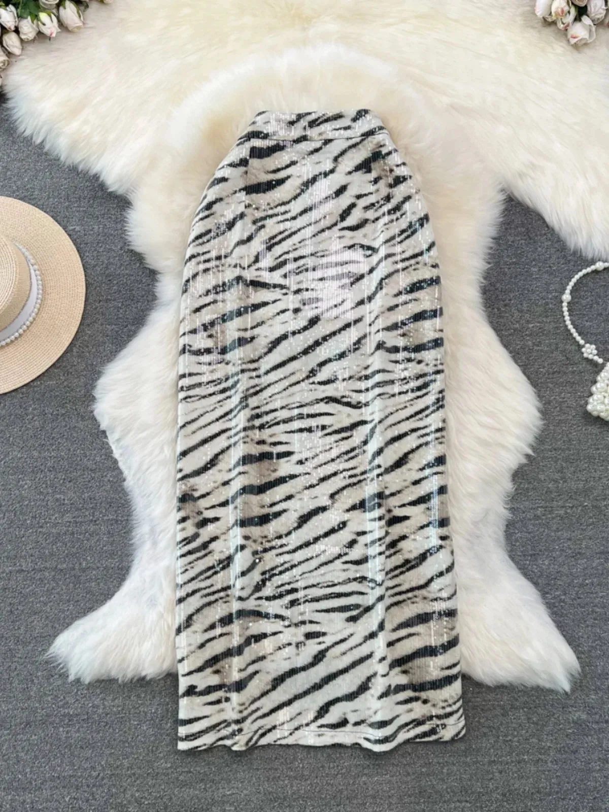 Leopard Print PU Leather Skirt