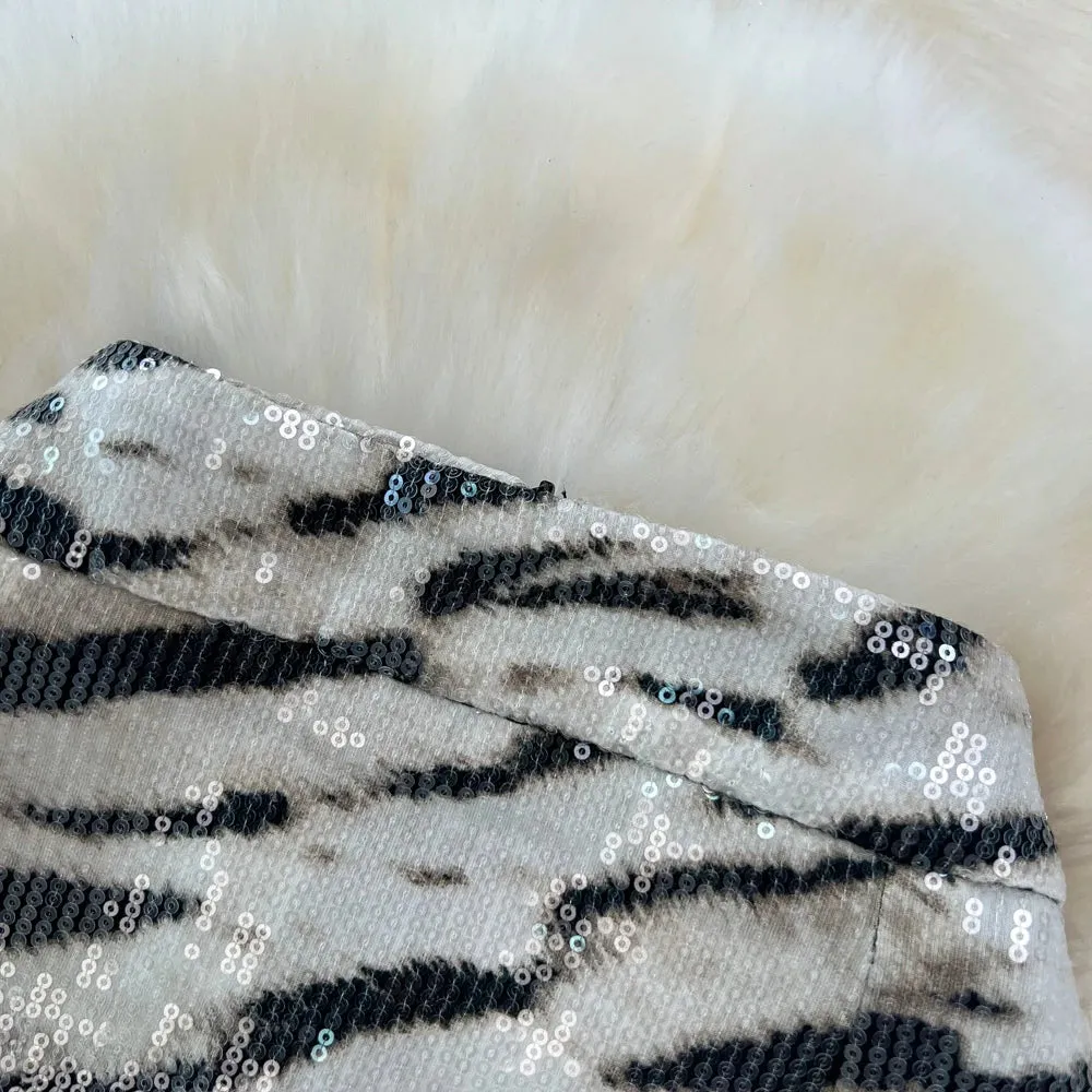 Leopard Print PU Leather Skirt