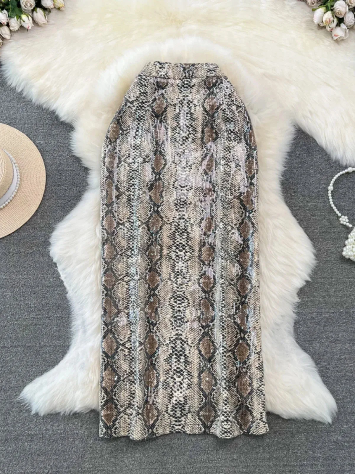 Leopard Print PU Leather Skirt