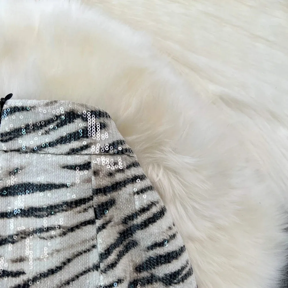 Leopard Print PU Leather Skirt