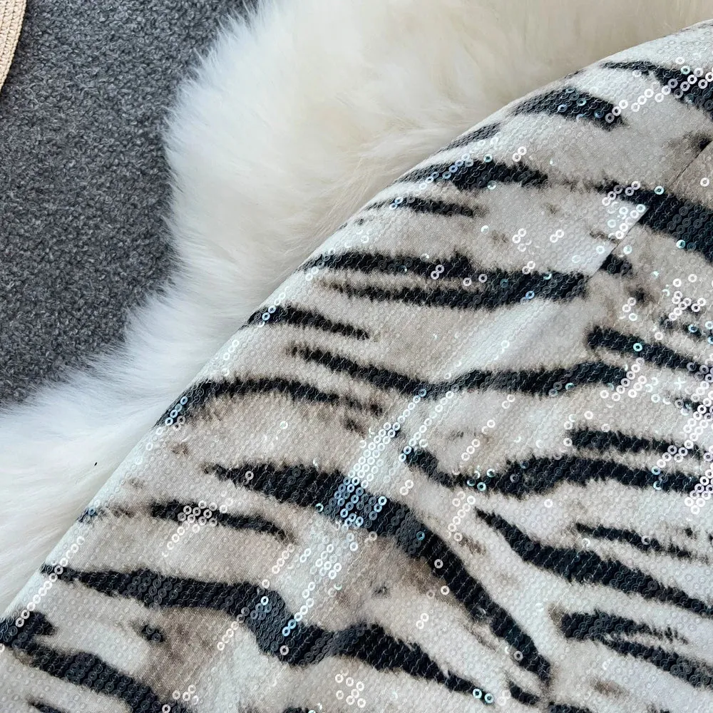 Leopard Print PU Leather Skirt