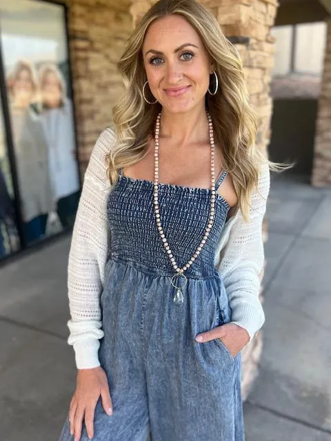Lexi Off White Shimmer Sweater Knit Shawl