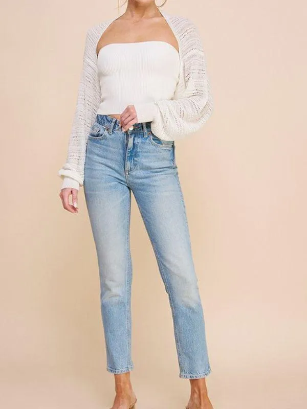 Lexi Off White Shimmer Sweater Knit Shawl