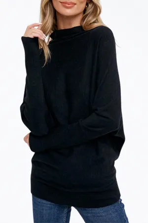 LIGHTWEIGHT SLOUCH-NECK DOLMAN PULLOVER