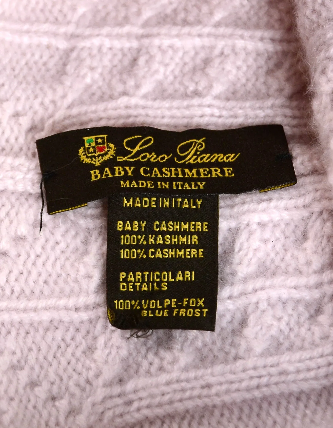 Loro Piana Light Pink Cashmere Knit Beanie w/Fox Pom Pom