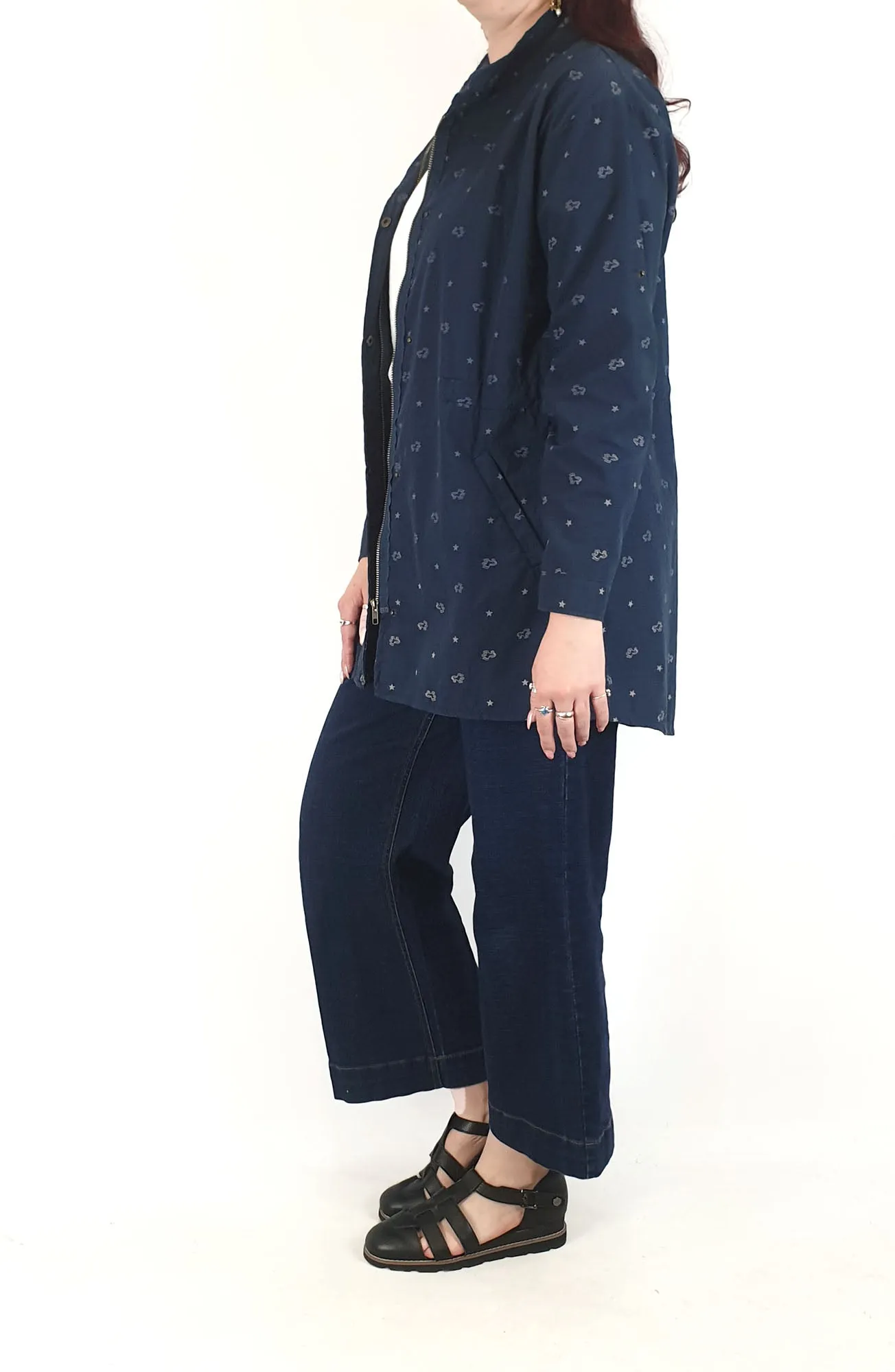 Luv Symbols unique print jacket size 38, best fits 12-14