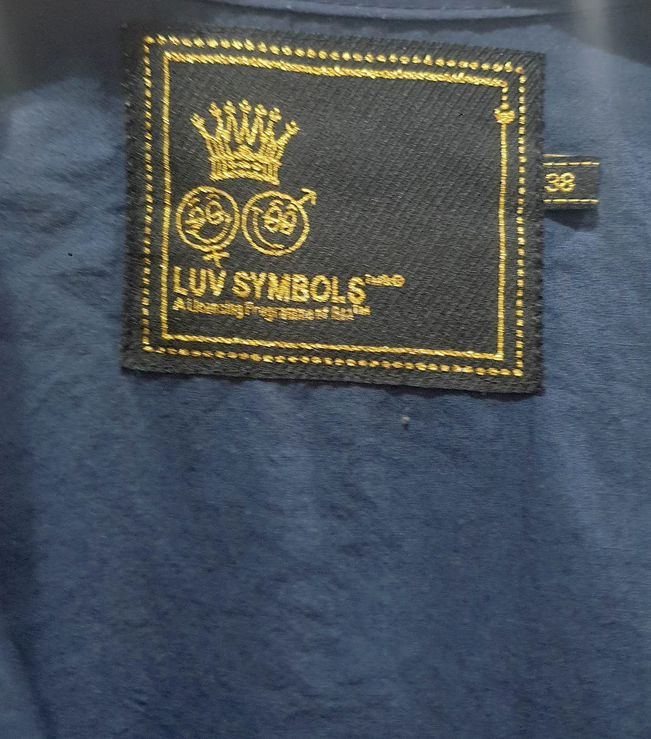 Luv Symbols unique print jacket size 38, best fits 12-14