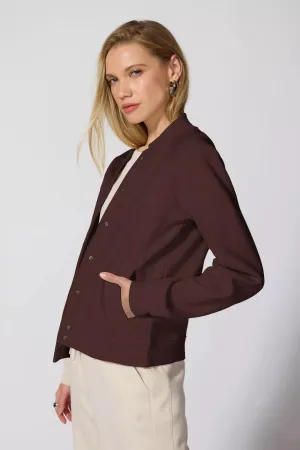 Luxefleece Bomber Jacket - Chocolate Brown