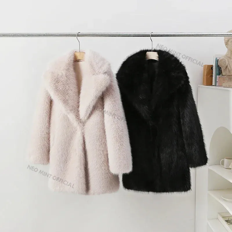 Luxury Winter Jacket  Furry Coat Long Stylish Girl Fluffy Designer Reliable delivery Limited-edition Outerwear Fox Women Fur Overcoats Brand Fur Faux Lapels