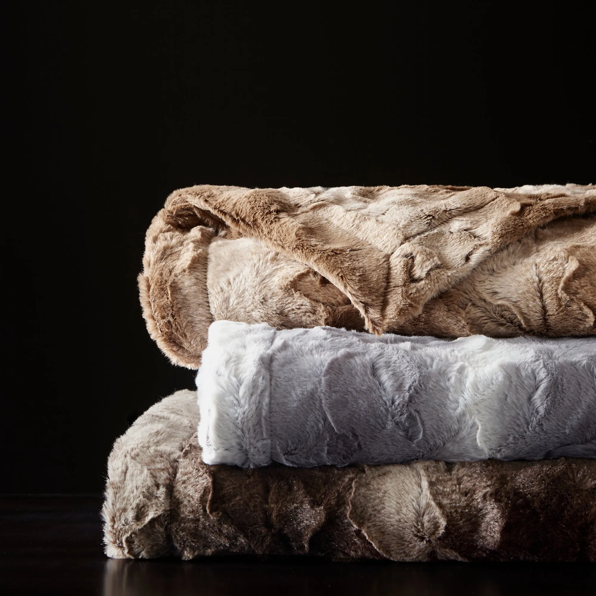 Marselle Faux Fur Oversized Bed Throw Dark Brown