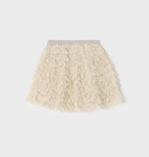 Mayoral Champagne Ruffled Tulle Skirt