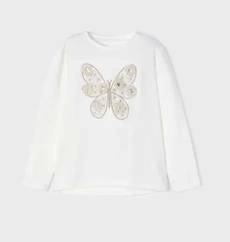 Mayoral Champagne Ruffled Tulle Skirt