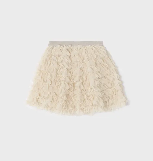 Mayoral Champagne Ruffled Tulle Skirt