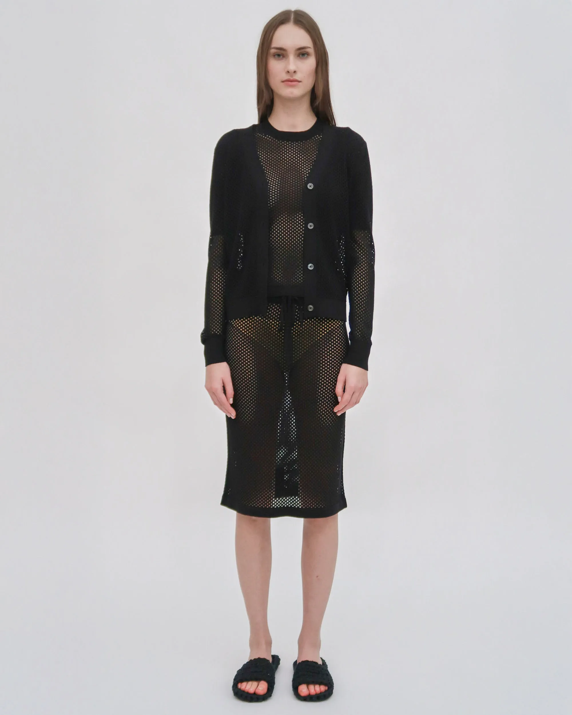 MESH POINTELLE CARDIGAN