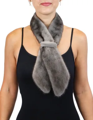 MINK FUR TIE/SCARF (CHOOSE BLUE IRIS, MAHOGANY, WILD TYPE, OR RED)