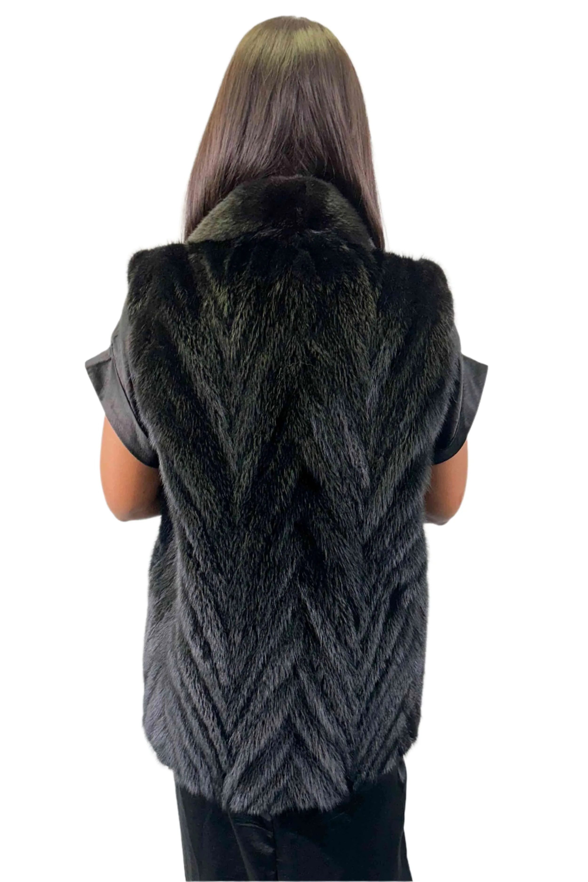 Mink Fur Vest with Fox Fur Collar