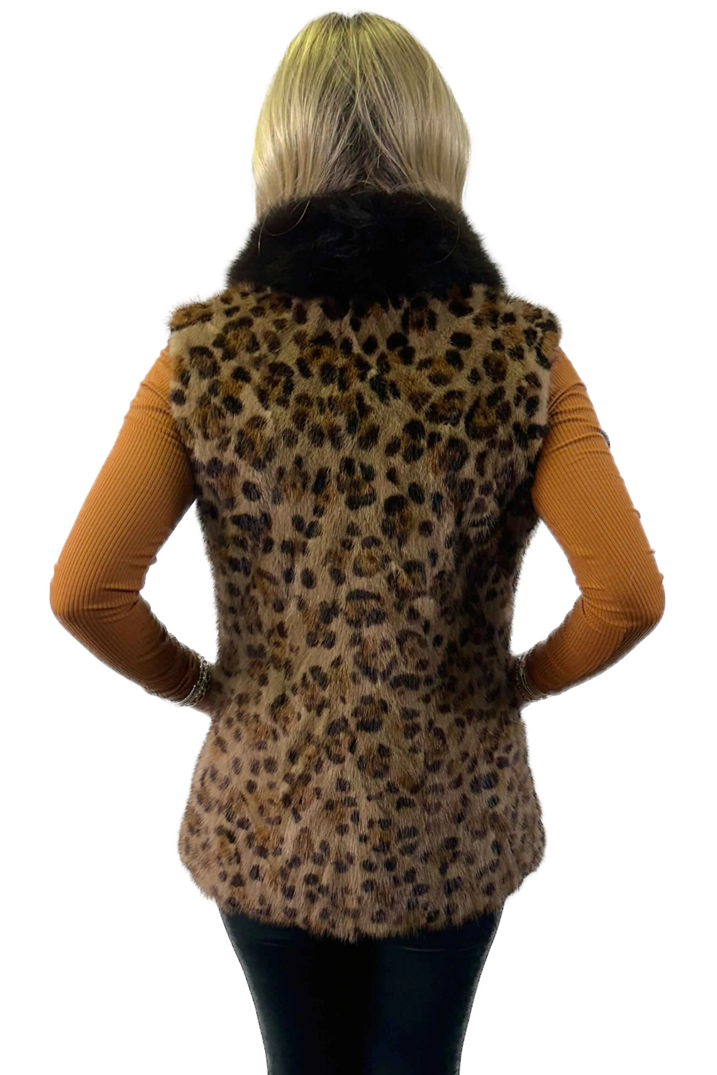 Mink Fur Vest with Fox Fur Collar