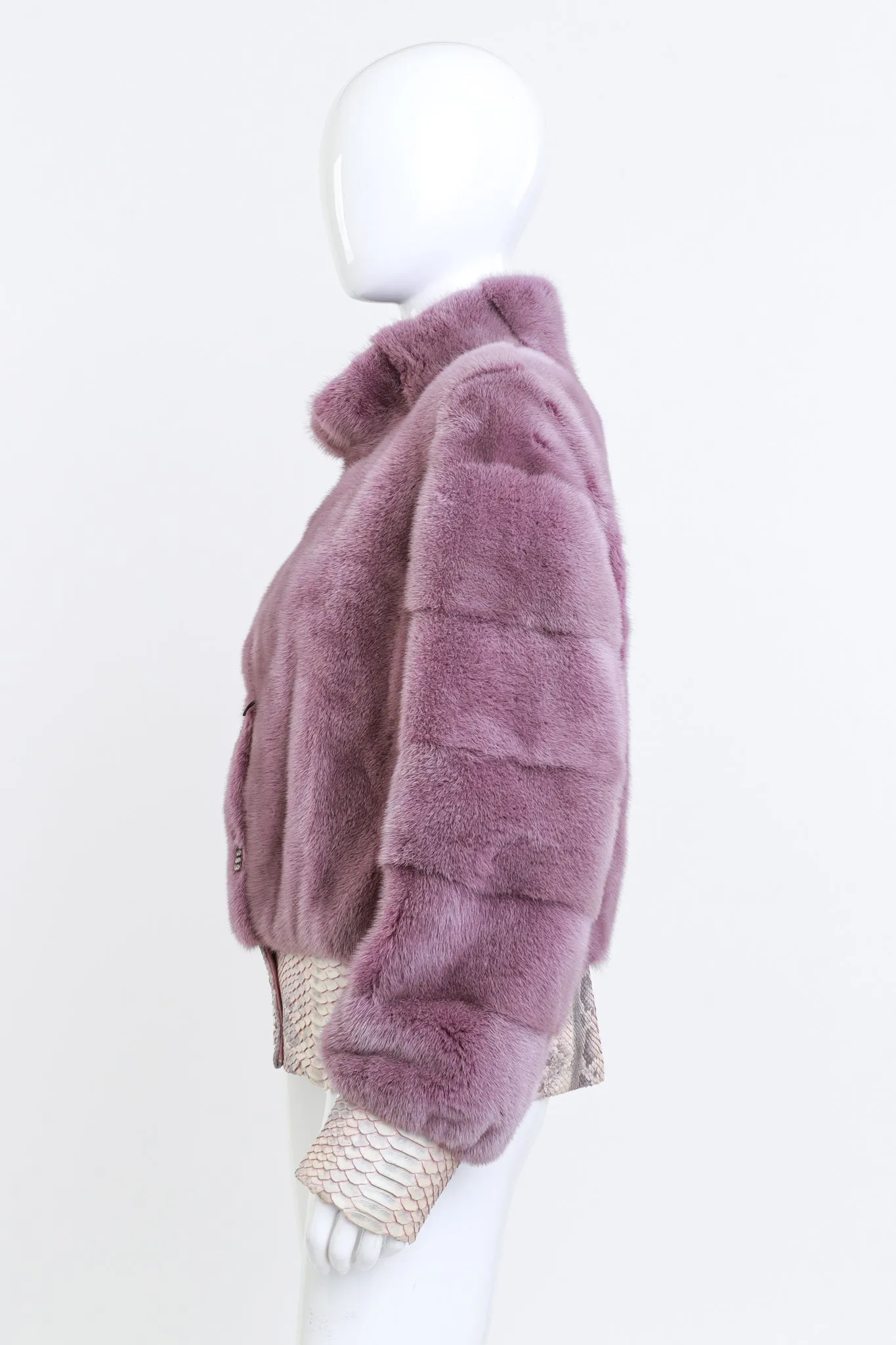 Mink Python Trim Jacket