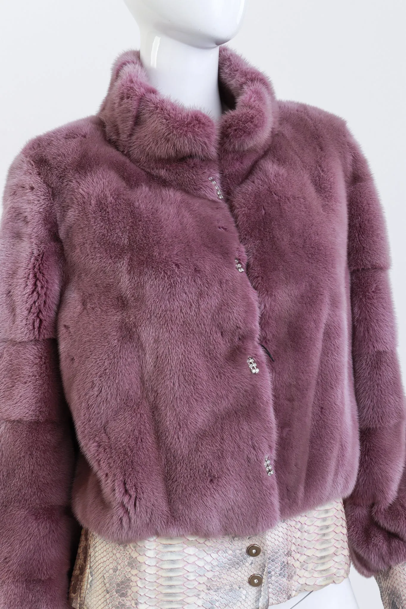 Mink Python Trim Jacket