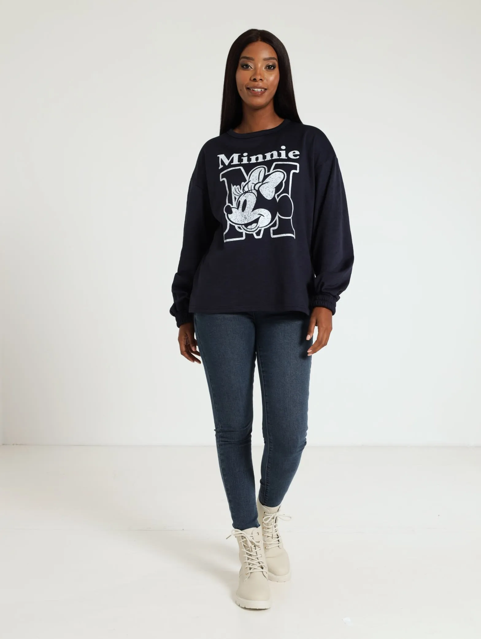 Minnie Academia Fleece Pullover - Navy