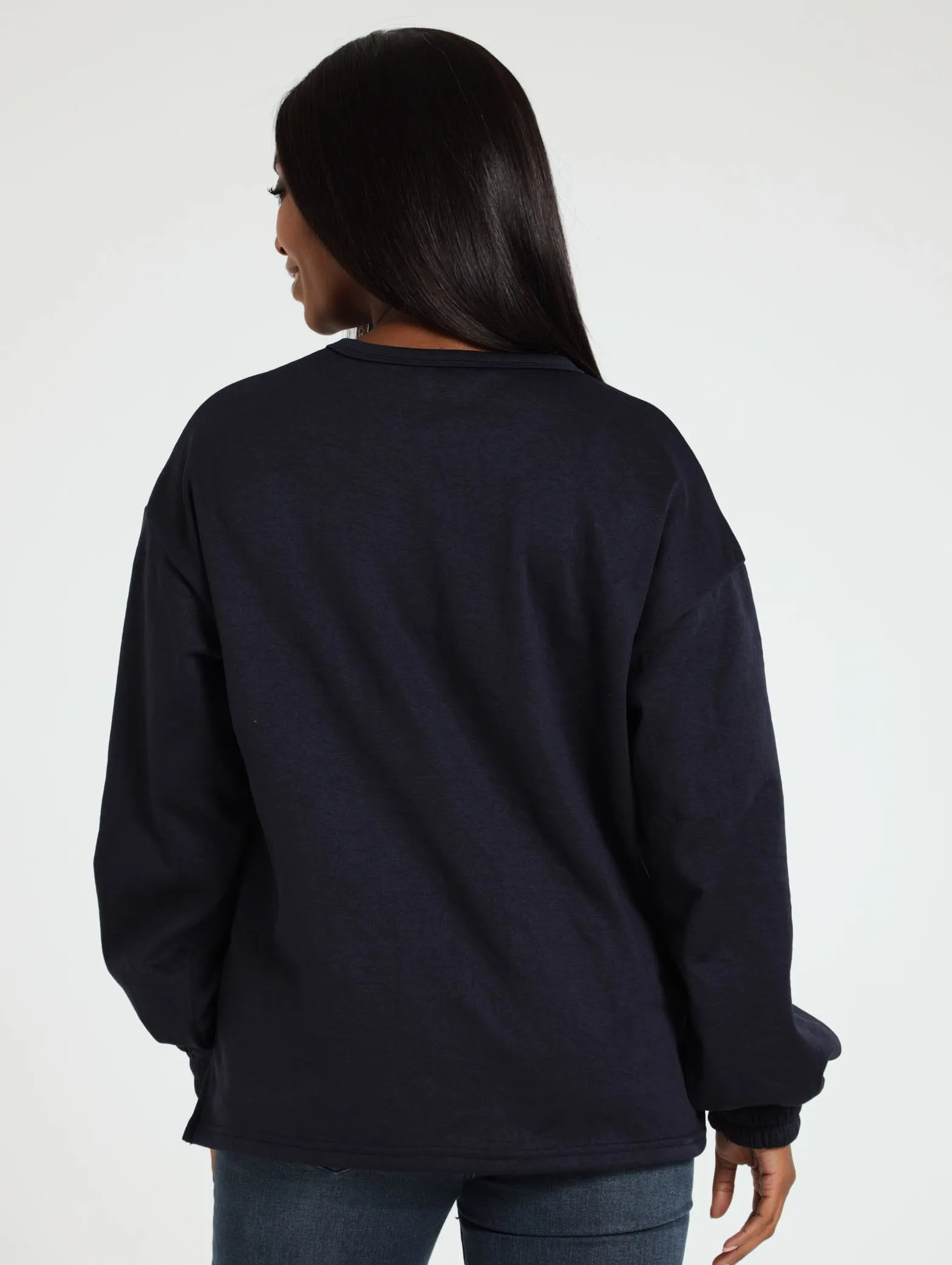 Minnie Academia Fleece Pullover - Navy