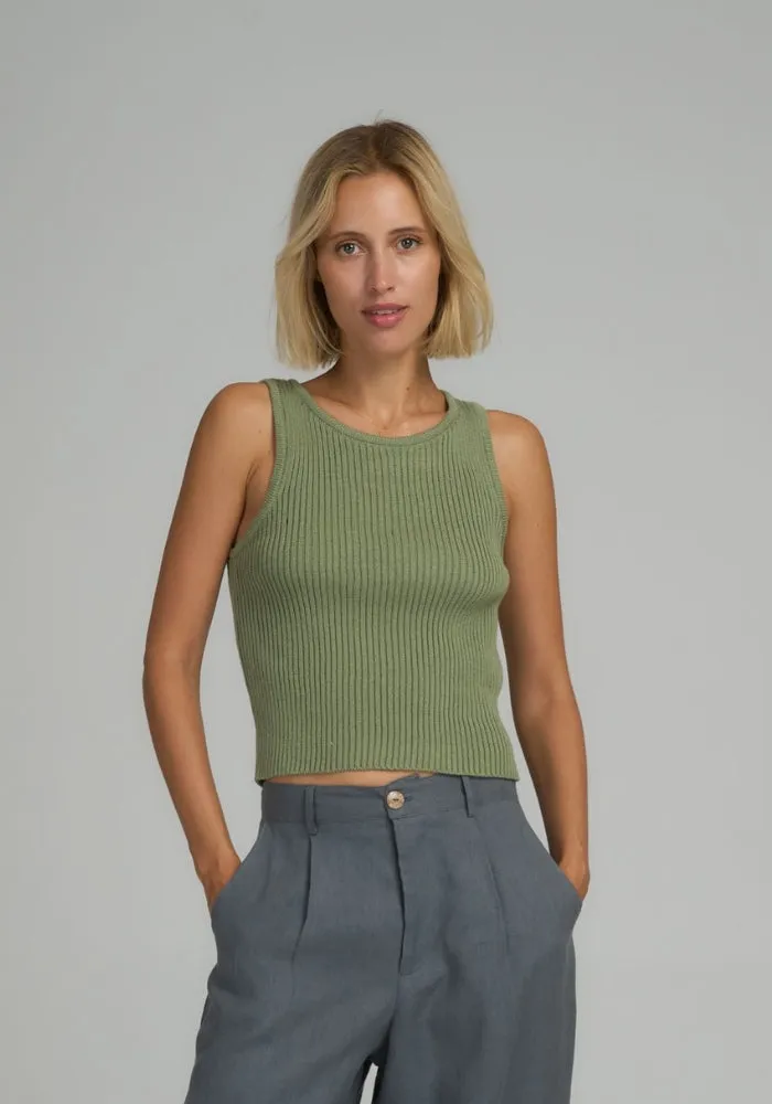 Monaco Knit Top Khaki