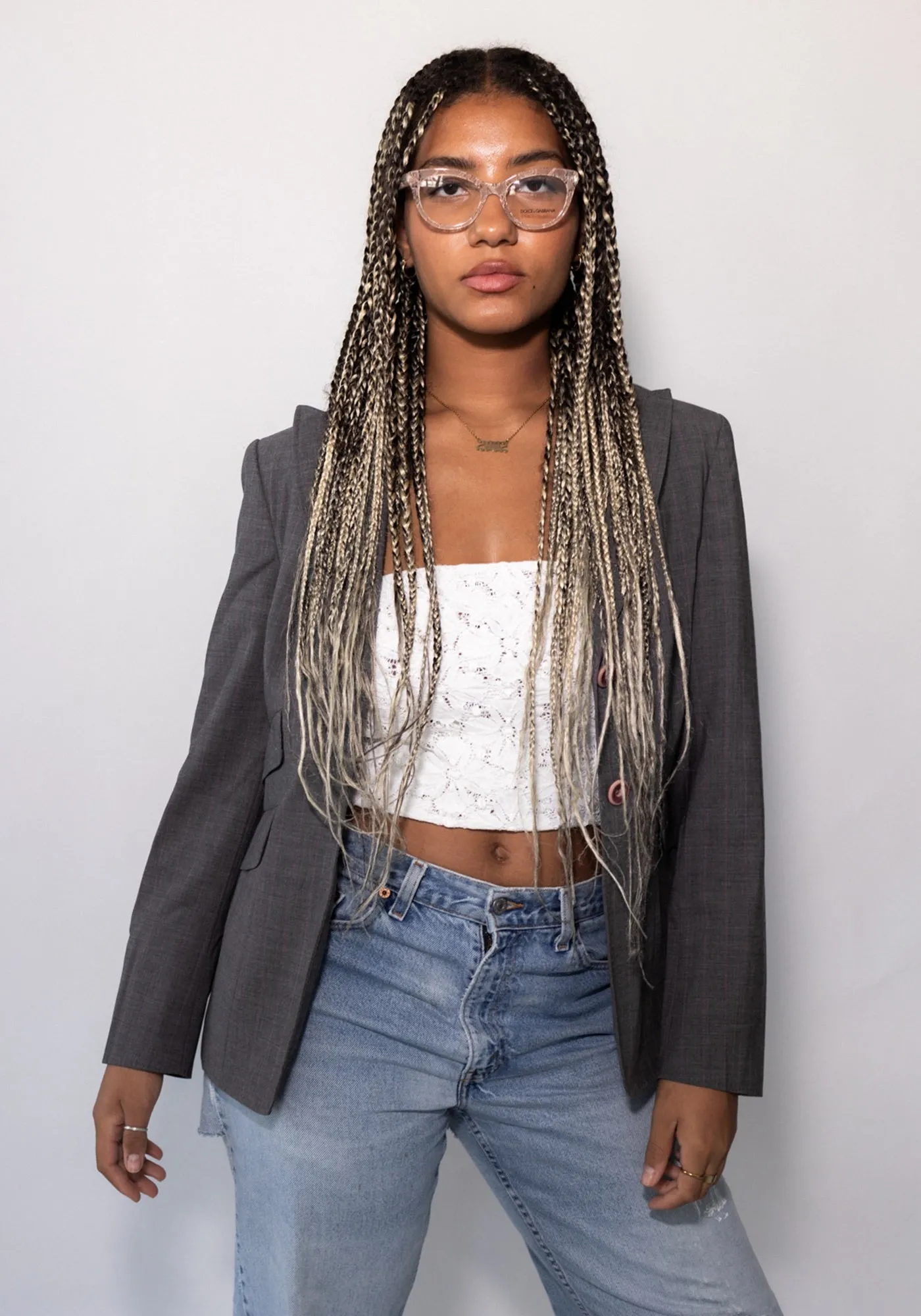Moschino Gray Pinstripe Blazer