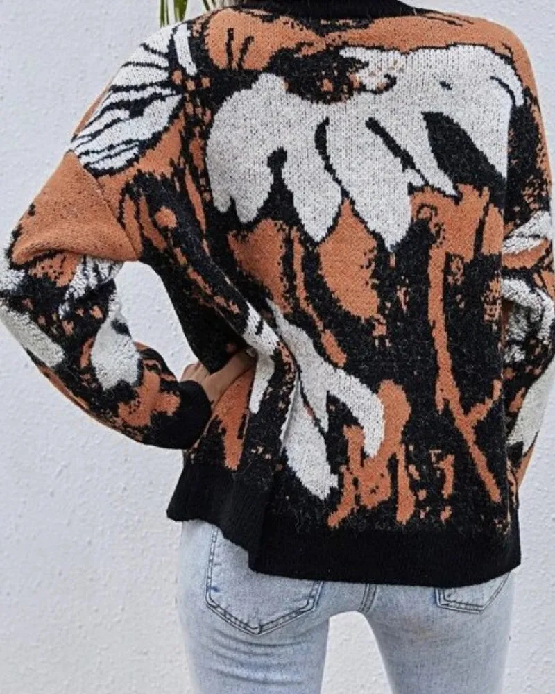Multicolor Contrast Color Sweater Knit
