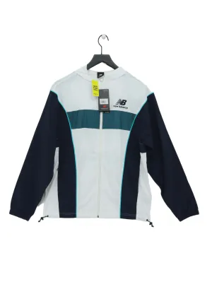 New New Balance Men's Jacket S White Polyamide with Polyester