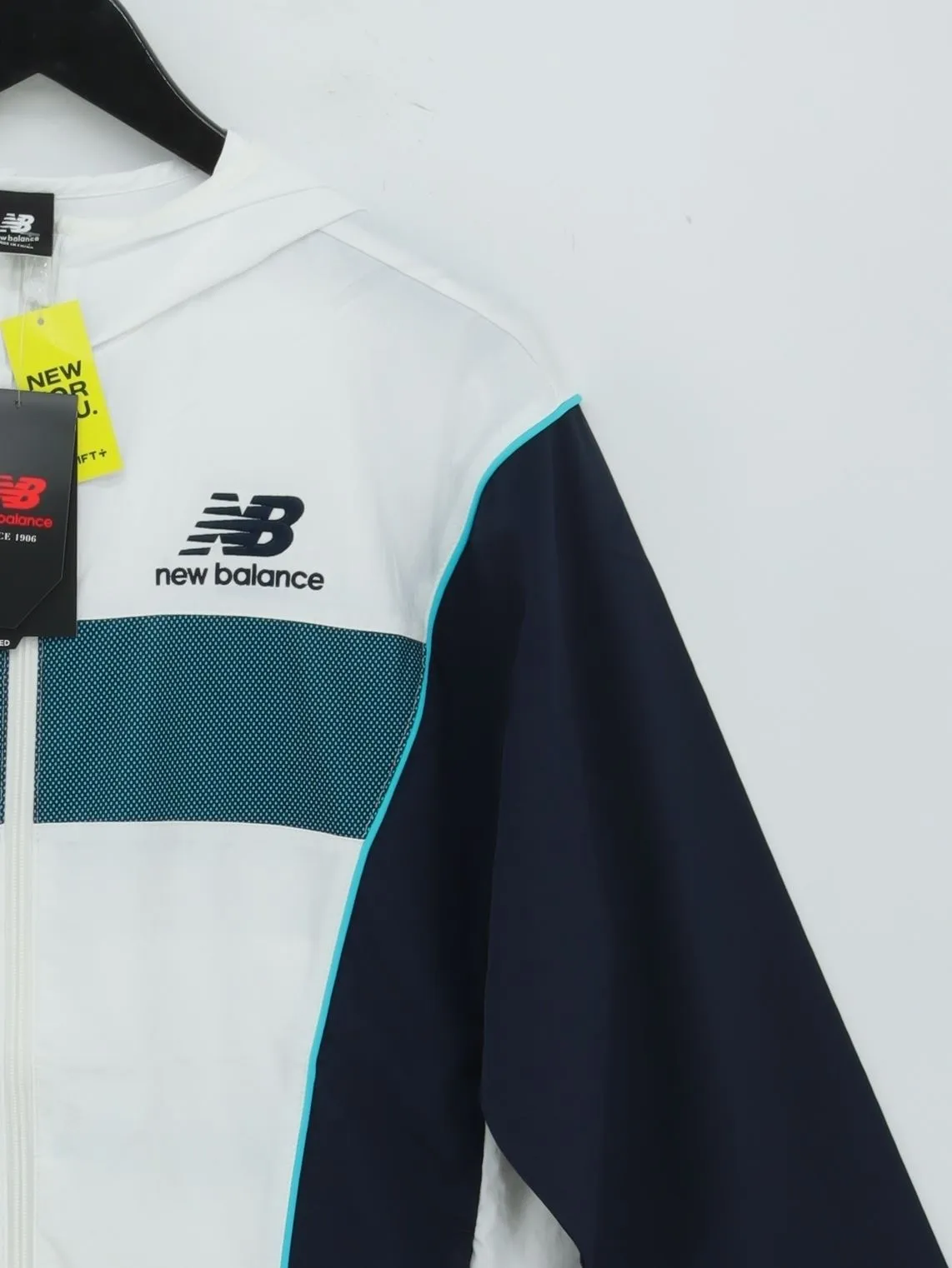 New New Balance Men's Jacket S White Polyamide with Polyester