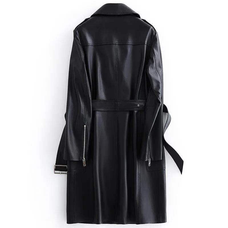 NYC Leather Trench Coat for Women